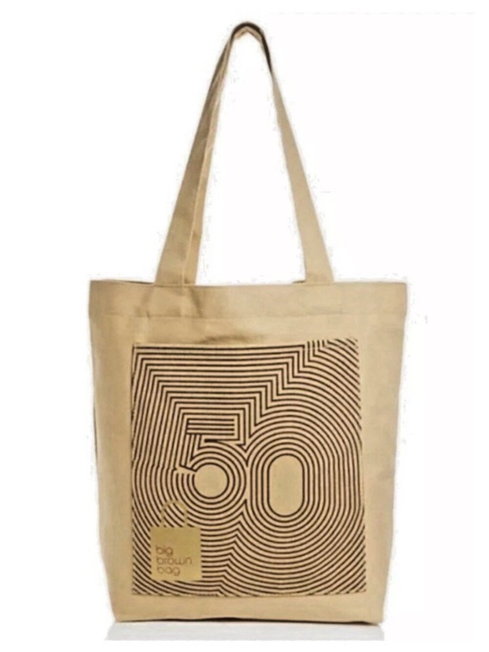 Bloomingdale’s 50th Anniversary Big Brown Bag Canvas Shopping Bag Bloom Tote NEW